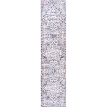 Didim Boho Gray Medallion Washable Area Rug